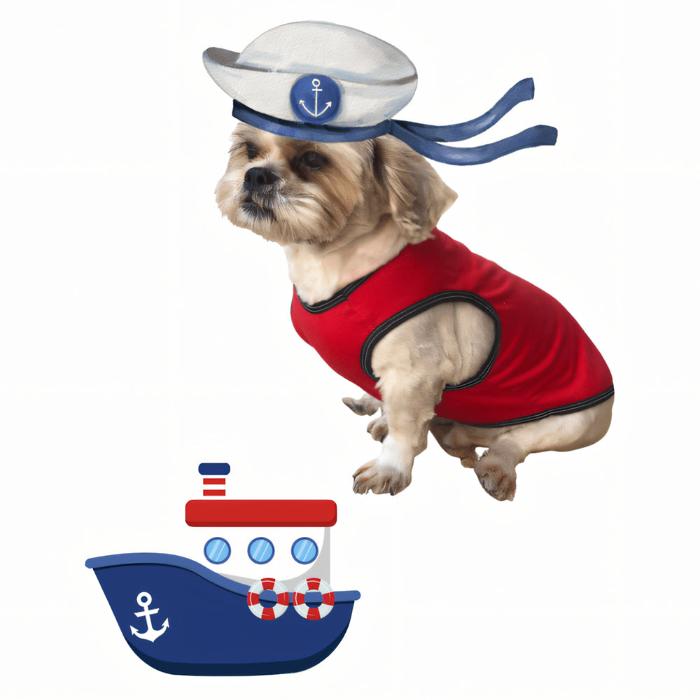 Regata Marinheiro Vermelho - Roupinha para Cães / Pet