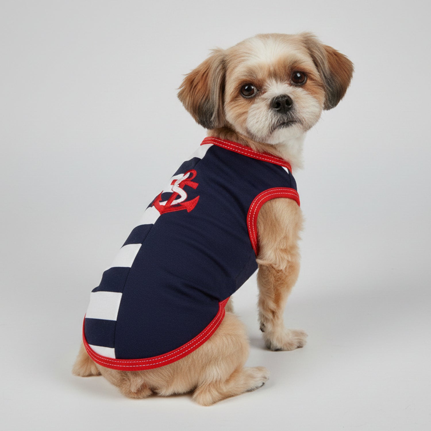 Regata Marinheiro Azul Marinho - Roupinha para Cães / Pet